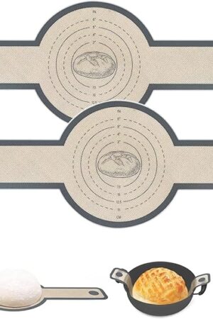 2 Pcs Silicone Bread Sling for Dutch Oven Liners Silicone Baking Mat [Non-Stick & Heat Resistant] Reusable Sourdough Bread Baking Supplies with Long Handle Bread Making Tools for Transfer Sourdough