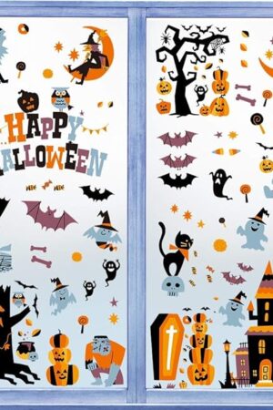 CCINEE Halloween Window Stickers - 10 Sheets Window Clings Decals for Party Decoration, Indoor & Outdoor Home Decor