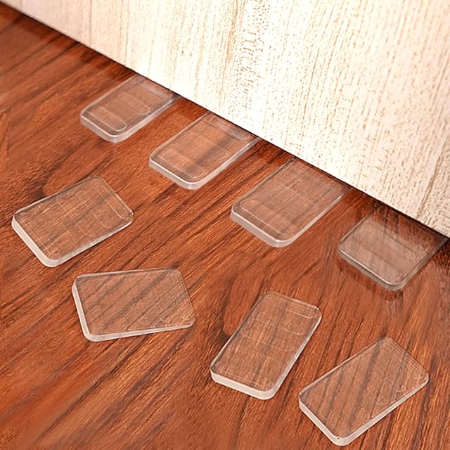 8 Pcs Table Wedge Clear Shim, Plastic Shims Levelers Adjustable Blocks Furniture Wedges, Leveling for Hot Tub Toilet Restaurant Appliance Door Stops, Trimmable Fix Highest Side 1/4" (6.5mm)