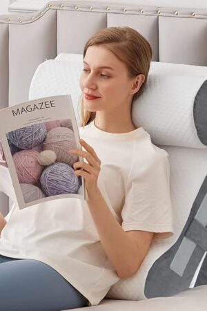 3PCS Bed Wedge Pillow for Headboard, Adjustable Wedge Pillow for Sleep Apnea, 23? Wide Triangle Pillow Wedge Set for After Surgery, Acid Reflux Relief, Snoring, Neck&Back Support, White/Grey