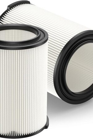 2-pack Standard Wet/dry Vac VF4000 Replacement Filter, Compatible with RIDGID Vacs 5-20 Gallons Vacuum Cleaner