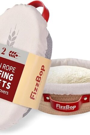 Banneton Bread Proofing Basket, Oval And Round Sourdough Proofing Baskets, Cotton Rope Bowls, Sourdough Baking Supplies Set with Liners Covers