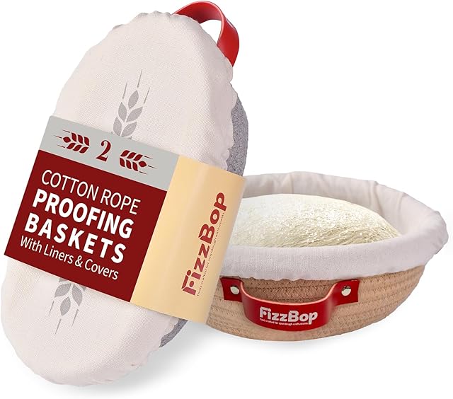 Banneton Bread Proofing Basket, Oval And Round Sourdough Proofing Baskets, Cotton Rope Bowls, Sourdough Baking Supplies Set with Liners Covers