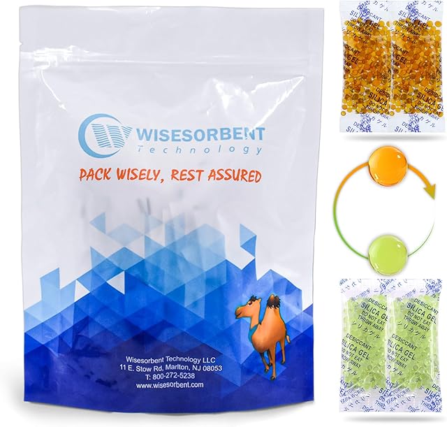 3g 100Pcs Silica Gel Orange Indicating (Orange to Green) Silica Gel Packets Food Grade Desiccant Packs Dehumidifier - Silica Packets, Moisture Absorbers