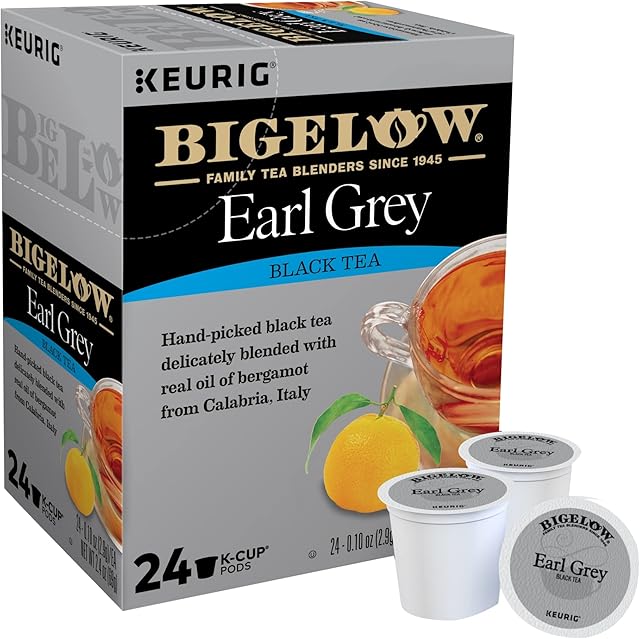 Bigelow Earl Grey Tea, 24-Count K-Cup Portion Pack for Keurig Brewers