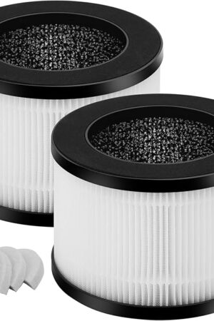 2 Packs BW301 Replacement Filters Compatible with MORFY BW301 and AGILEBOW BW301 Air Purifi-er 3 in 1 filter with Premium Filter and Activated Carbon Fllter with Extra 4 Pieces Aroma pads