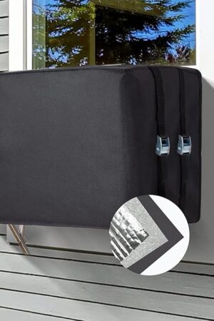 Window Air Conditioner Insulation Cover, Outdoor Dust-Proof and Waterproof, 3 Layers, 21.1"L × 15"H × 16"D for Outside Unit - Black