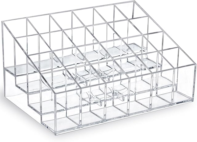 Clear Plastic Small Lipstick Organizer for Lip Gloss, Chapstick, Mascara, Perfume Sample
