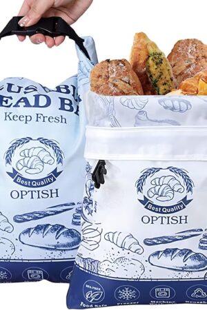 2 Pack Bread Bags Reusable Sourdough Bags with Zipper