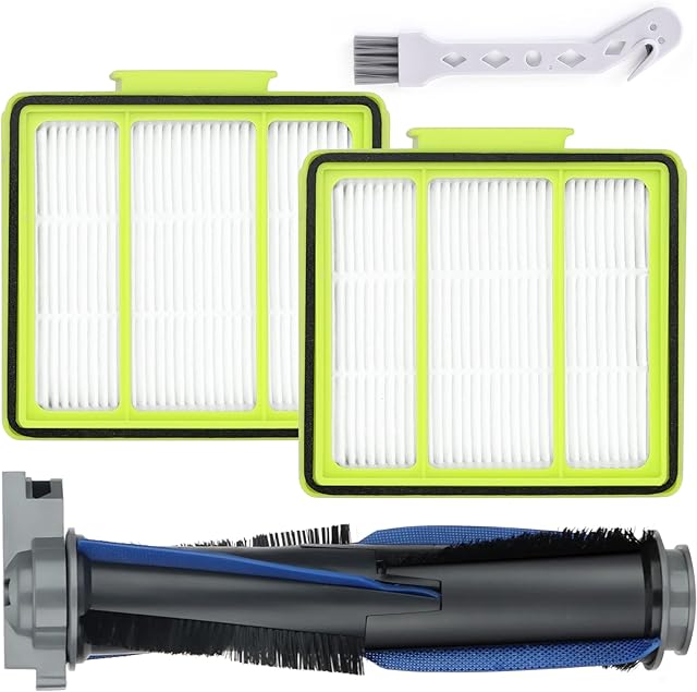 Artraise RV2001WD Replacement Parts for Shark AV2001WD RV2002WD RV2002WRUS RV2000WD RV2000WRUS AI VACMOP Robot Vacuum Cleaner, 2 HEPA Filters, 1 Self-Cleaning Brushroll
