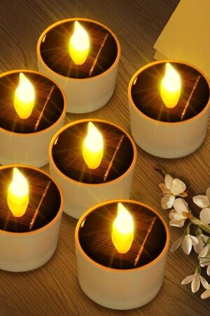 VOOKRY 6 Pcs Solar Tea Lights Solar Candle Lights LED Candles