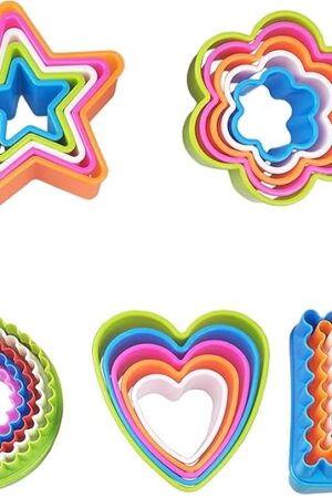 25 PCS Cookie Cutter Set Multi-size Sandwich Fondant Cake Fruit Vegetable Shapes Cutter Set