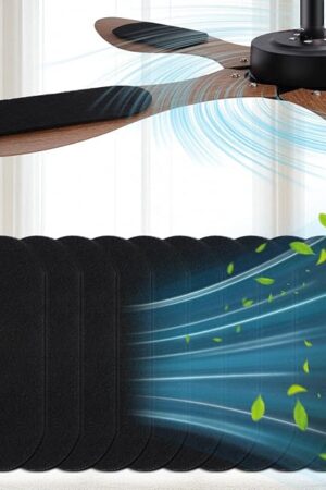 10 Pack Ceiling Fan Filters for Blades, 95% Activated Unscented Coconut Shell Carbon Filter, Ceiling Fan Air Purifier Pads for Common Household Contaminants, Unscented, Easy to Stick, Clean