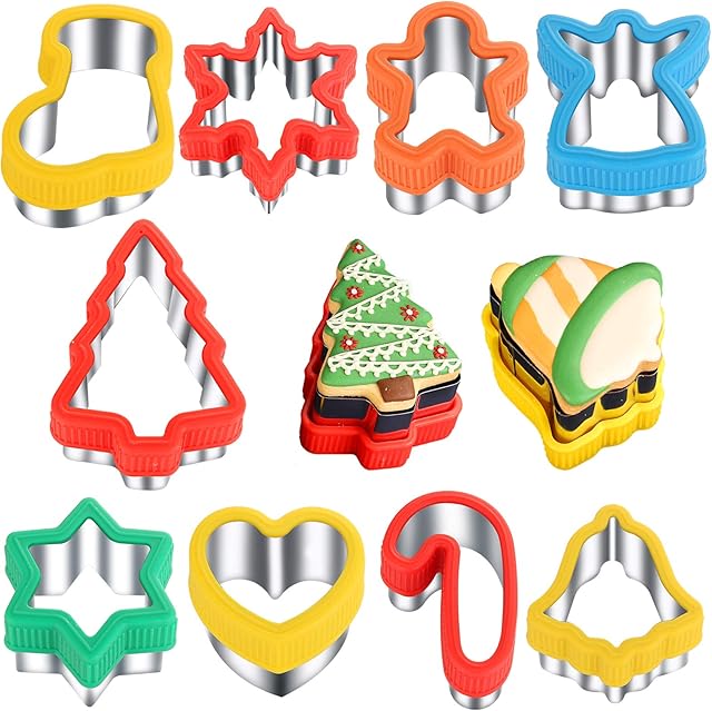 Christmas Cookie Cutters 2" to 3.5" 9 Pieces Cookie Cutters Christmas Shapes