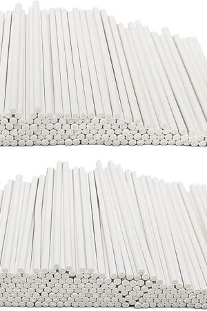 500PCS 4-Inch White Lollipop Sticks,Paper Sucker Stick,Cake Pops Stick for Candy Melt,Dessert,Cake Pops,Chocolate and Cookie(3mm)