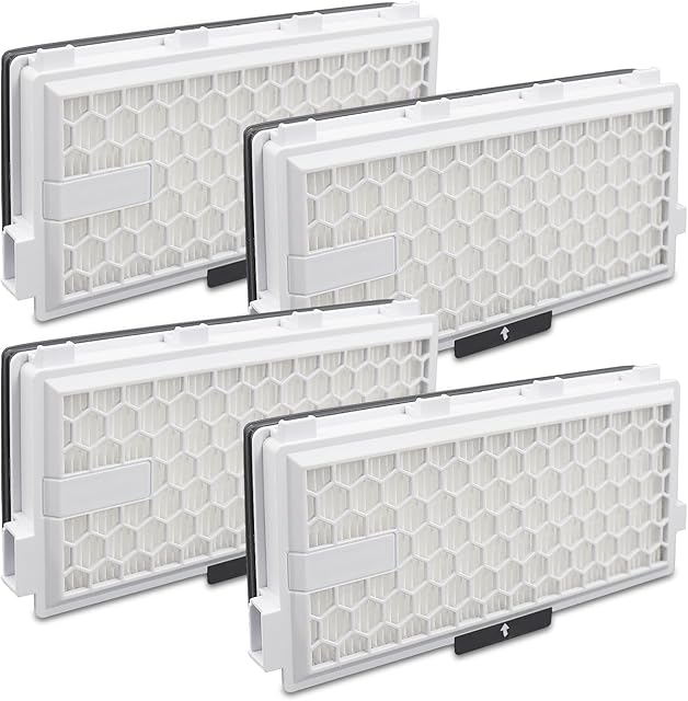 Airclean 50 Filter Replacement Compatible with Miele Active SF-HA50 S4 S5 S6 S8 S8000 S8999 S6000 S6999 S5000 S5999 S4000 S4999, Complete C2 C3 Vacuum Cleaner (4 Packs)