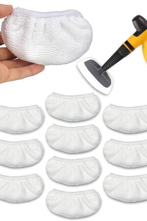 10 Pack Steam Cleaner Accessories, Universal Steam Mop Pads, Reusable Steam Shot Attachments Compatible with Bissell Steam Shot, Comforday, PurSteam and More Handheld Steam Cleaner