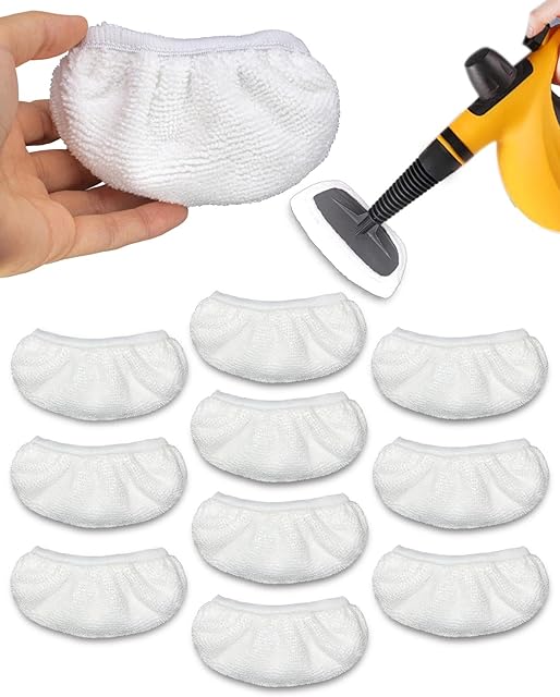 10 Pack Steam Cleaner Accessories, Universal Steam Mop Pads, Reusable Steam Shot Attachments Compatible with Bissell Steam Shot, Comforday, PurSteam and More Handheld Steam Cleaner