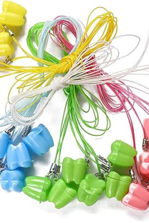 30 Pcs Lost Teeth Saver Necklace Baby Milk Tooth Storage Box Tooth Necklace for Lost Teeth Organizer Baby Teeth Saver Box Tooth Fairy Bag Toddler Teeth Case with Necklace Case