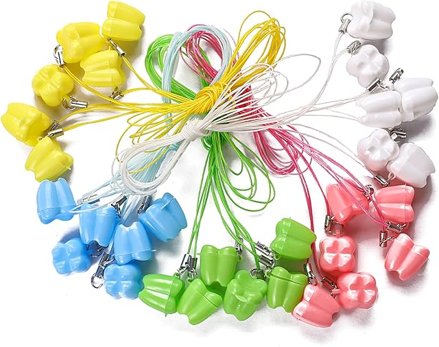 30 Pcs Lost Teeth Saver Necklace Baby Milk Tooth Storage Box Tooth Necklace for Lost Teeth Organizer Baby Teeth Saver Box Tooth Fairy Bag Toddler Teeth Case with Necklace Case