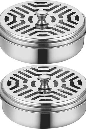 2 Portable Mosquito Coil Holder, Mosquito Incense Box Sandalwood Holder with ​Handle, Fireproof ​Incense Burner for Home Office Camping