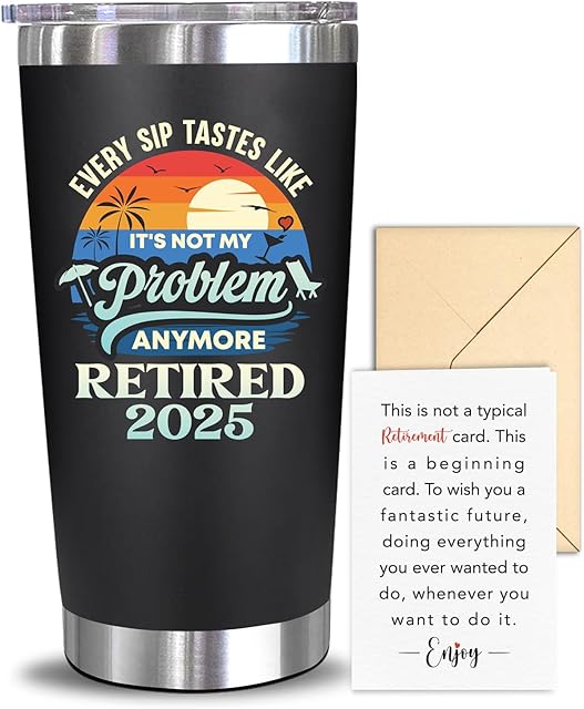 NewEleven 20 Oz Retirement Tumbler Gift For Women, Men 2025 | Farewell Gifts | Goodbye Present | Going Away Gift | From Colleague, Friend, Family