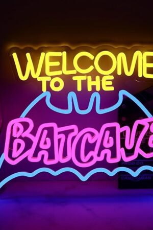 Bat Cave Neon Sign - Wall Decor, Halloween Deocr, Room, Funny Home Decor, Neon Light, LED Sign, Hanging, Bedroom, Dorm, Man Cave, Christmas Supply (USB)