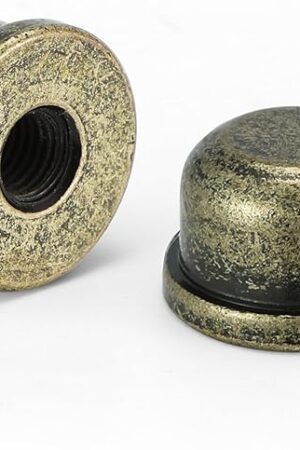 2pcs Bronzed Lamp Finials, Quality Solid Brass Finial for Lamp Shade Holder Harp,1/2 Inch Tall Lamp caps Tapped, 1/4-27 Decorative Knob Lamps Finials Accessories
