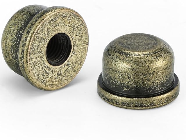 2pcs Bronzed Lamp Finials, Quality Solid Brass Finial for Lamp Shade Holder Harp,1/2 Inch Tall Lamp caps Tapped, 1/4-27 Decorative Knob Lamps Finials Accessories
