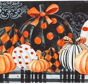 Evergreen Flag Sassafras Patterned Pumpkins Entrance Doormat 22-inches x 10-inches