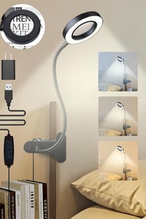 10X Magnifying Glass with Light,3 Colors+10 Brightness Reading Lamp,58 LED Magnifier with Light,750 Lumen Lighted Magnifying Glass for Reading,Clip on Lamp for Desk/Bed/Work/Nail [Adapter]