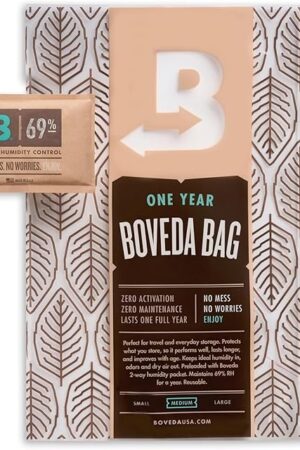 Boveda Portable Travel 2-Way Humidity Resealable Bag – Waterproof & Dustproof - Preloaded with 69% RH Pack - Patented Technology – Medium Storage For 15 Items – 1 Count