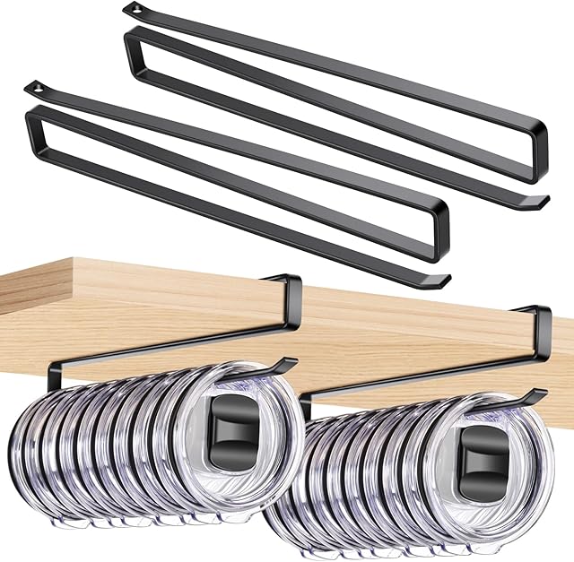 2Pack Tumbler Lid Organizer for Corner Cabinets, Space-Saving Cup Holder, Water Bottle Accessories Storage,Kitchen Storages Organization Solution, No Adhesive or Drilling Needed up to 24 Lids (Black)