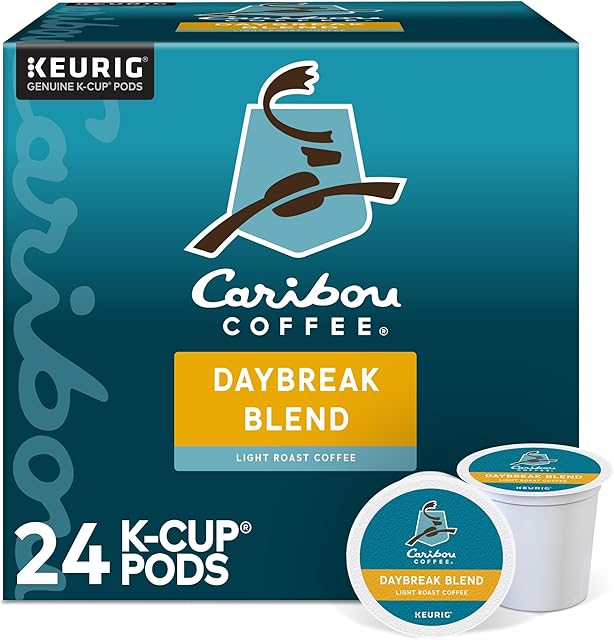 Caribou Coffee Daybreak Morning Blend, Single-Serve Keurig K-Cup Pod, Light Roast Coffee, 24 Count
