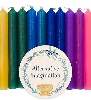 Alternative Imagination Colored Candles, 4" Mini Taper Chime Candles, Great for Birthday Parties, Spell Work, Witchcraft Supplies, Wiccan Decor, Altar Supplies, Meditation Decor, Unscented Box of 20