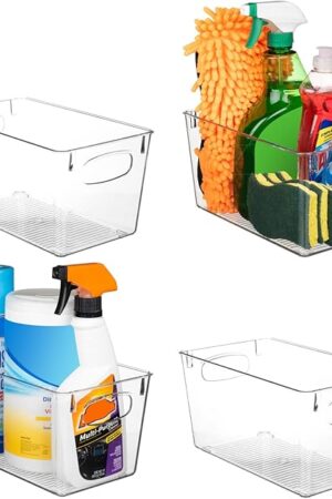 ClearSpace Clear Plastic Storage Bins – Perfect Kitchen Organization and Storage or Pantry Storage – Fridge Organizer, Pantry Organization and Clear Storage Bins, Cabinet Organizers
