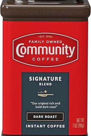 Community Coffee Signature Blend Instant Coffee, Dark Roast, 7 oz Jar (Pack of 1)