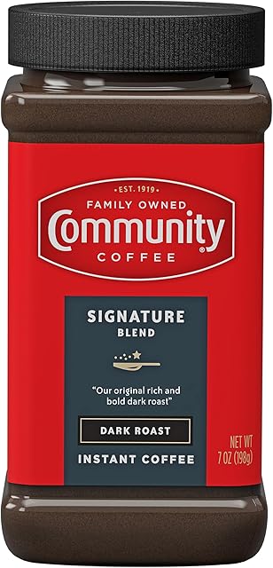 Community Coffee Signature Blend Instant Coffee, Dark Roast, 7 oz Jar (Pack of 1)