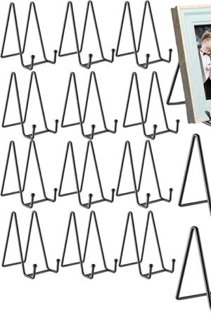 18 pcs 4.5in Plate Stands for Display,Metal Plate Holders Display Stands Can Be Used for Picture Stand,Book Stands for Display,Plate Display Stands,Easel,Photo Frame Stands,Plaque Stands,Desktop Stand