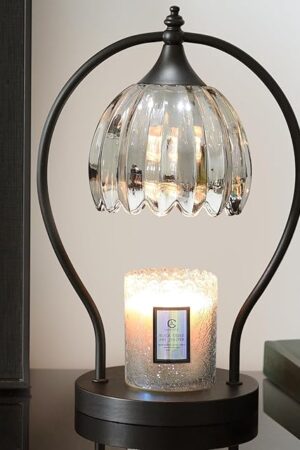 Candle Warmer Lamp with Timer, Vintage Black Wax Melt Warmer Lamp Electric Dimmable Candle Warmer, House Warming Gifts Home Decor for Living Room Bedroom Office, Birthday Gifts for Mom, Women & Men