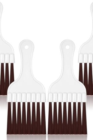 Boao 4 Packs Coil Brush Air Conditioner Condenser Refrigerator Cleaning HVAC Coil Cleaner Small Plastic Whisk Brush (Brown)
