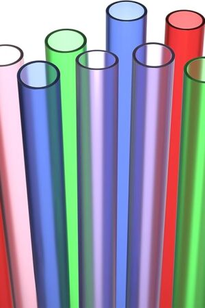 10 EXTRA WIDE Long Reusable Hard Plastic Drinking Straws + Cleaning Brush - Fat Thick Large Jumbo Straws for Smoothies, Boba, Bubble Tea - Assorted - Dishwasher Safe BPA Free