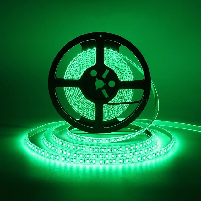 600 LEDs Light Strip Waterproof, SUPERNIGHT 16.4FT Green LED Rope Lighting Flexible Tape Decorate for Bedroom Boat Car TV backlighting Holidays Party (Green)