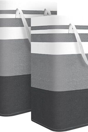 2-Pack Large Laundry Bag, Waterproof,Collapsible Tall Clothes Hamper with Extended Handles for Clothes Toys in the Dorm and Family,NO have Wire frame? not stand up!