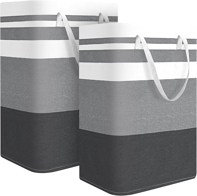 2-Pack Large Laundry Bag, Waterproof,Collapsible Tall Clothes Hamper with Extended Handles for Clothes Toys in the Dorm and Family,NO have Wire frame? not stand up!