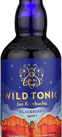 WILD TONIC Organic Blackberry Mint Jun Kombucha, 12 FZ