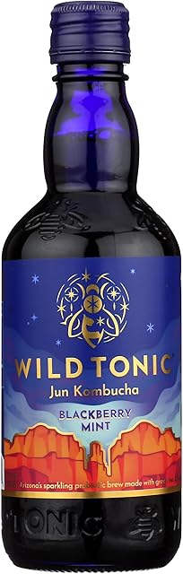 WILD TONIC Organic Blackberry Mint Jun Kombucha, 12 FZ