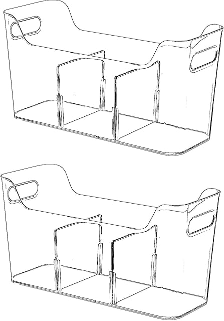 Clear Tall Narrow Plastic Containers 14" L for Organizing Kitchens and Bathrooms