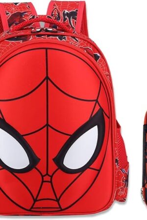 cartoon spidey schoolbag, with a pencil case, features a 3D design. It's waterproof, large - capacity, suitable for primary school boys, and ideal for back to school.​ ​ (14in)