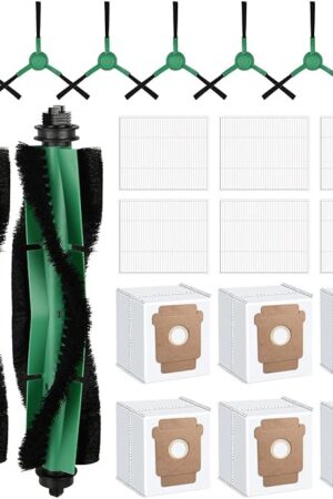21 Pcs Replacement Parts for irobot Roomba Q052 - Vac 2/105 / 104 Robot Vacuum + AutoEmpty Dock, Accessory Kit include 2 Roller Burshs, 6 Filters, 6 Dust bags, 6 Side Brushs and Cleaning Tool